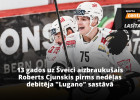 Debija un pirmie vārti: 20 gadus vecais Cjunskis turpina sevi apliecināt Šveices hokejā