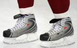 Foto: Latvijas izlases hokejistu slidas