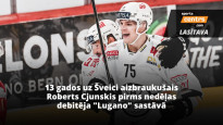Debija un pirmie vārti: 20 gadus vecais Cjunskis turpina sevi apliecināt Šveices hokejā
