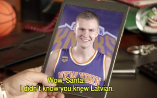 Video: ESPN reklāmā Porziņģis latviešu valodā aicina uz "Knicks" spēli