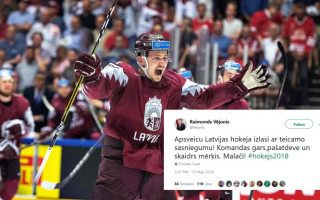 PČ "Twitter" čalas: apsveikumu jūra Latvijas izlasei un Hārtlijam