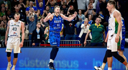 Igaunijas basketbolisti pirmoreiz oficiālā spēlē pārspēj Lietuvu