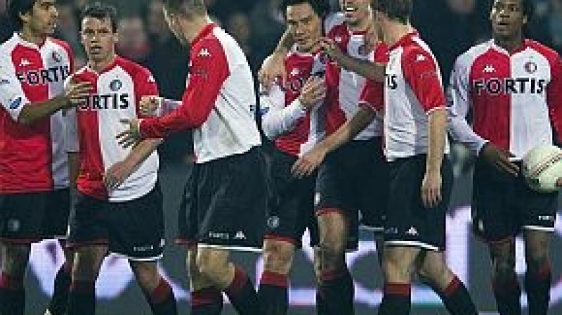 ''Feyenoord'' spēlētāji līksmo pēc uzvaras
Foto: AFP