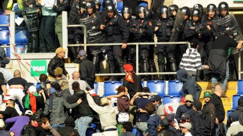 Nekārtības Romas derbija laikā
Foto: AFP