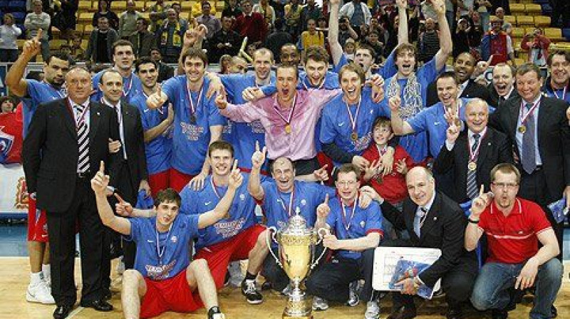 CSKA pēc Krievijas čempiontitula izcīnīšanas.
Foto: cskabasket.com