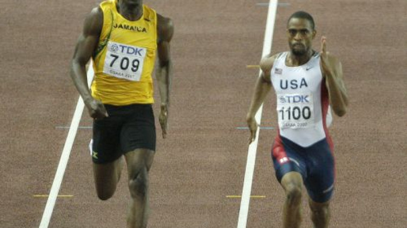 Juseins Bolts un Taisons Gejs 2007.gada pasaules čempionātā
Foto: AP