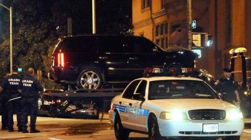 Maikla Felpsa mašīna pēc satiksmes negadījuma
Foto: SCANPIX SWEDEN