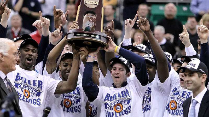 Rietumu reģionālie čempioni - ''Butler Bulldogs''.
Foto: AFP/Scanpix.