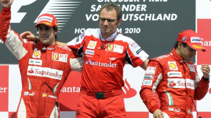 Fernando Alonso, Stefano Domenikalli un Felipe Masa
Foto: AFP/Scanpix