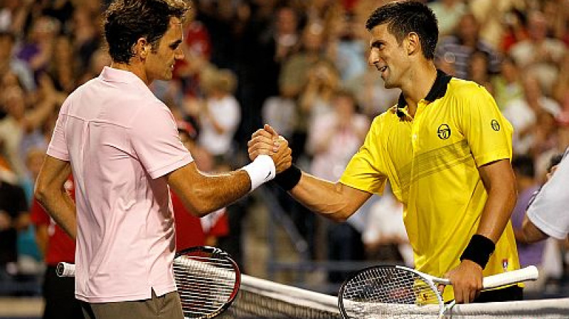 Rodžers Federers Novaku Džokoviču apspēlēja pirms dažām nedēļām Toronto
Foto: AFP/Scanpix