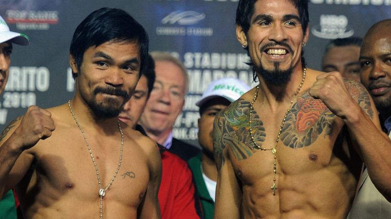 Menijs Pakjao un Antonio Margarito
Foto: AFP/Scanpix