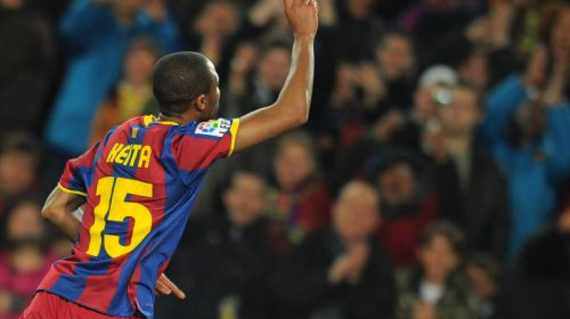 Sejdu Keita ("Barcelona") guva vienīgos vārtus "Camp Nou"
Foto: AFP/ Scanpix