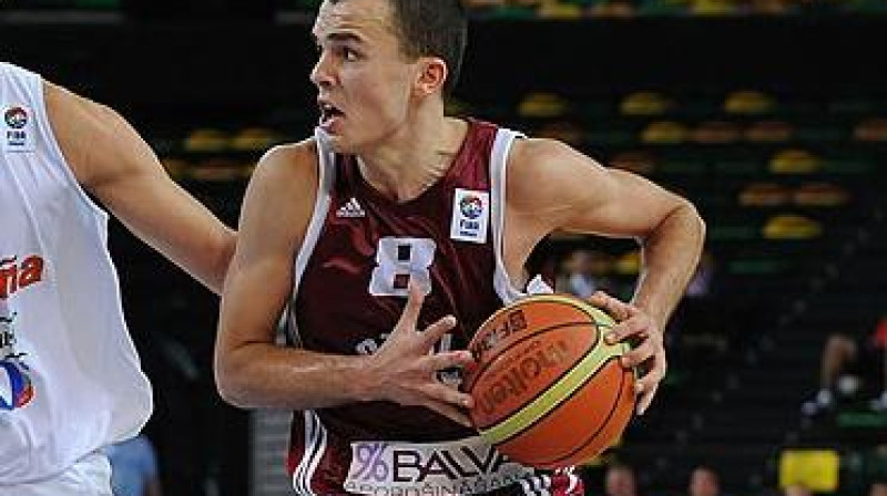 Latvijas U20 izlases saspēles vadītājs Dāvis Lejasmiers.
Foto: fibaeurope.com