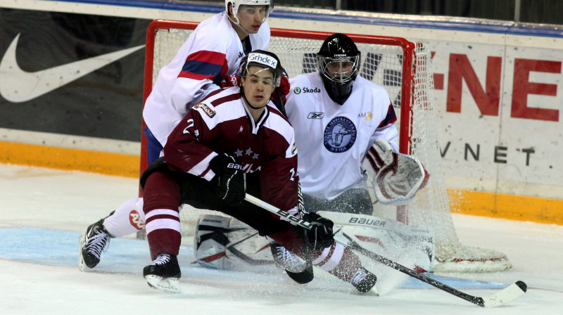 Latvija pret Norvēģiju pēdējā pārbaudes spēlē pirms pasaules čempionāta Slovākijā
Foto: Mārtiņš Aiše