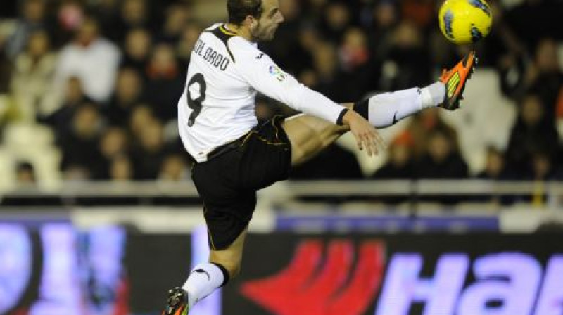 Roberto Soldado ("Valencia"), mača varonis Valensijā, šosezon "La Liga" guvis 11 vārtus
Foto: AFP/Scanpix