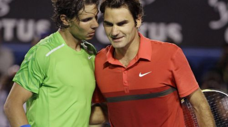 Rafaels Nadals un Rodžers Federers šī gada "Australian Open"
Foto: AFP/Scanpix