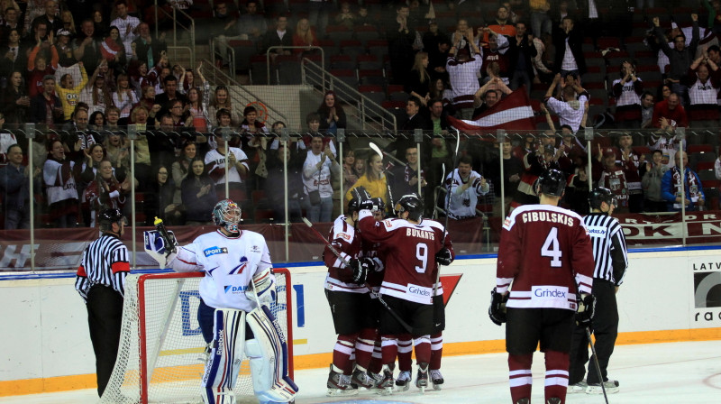 Latvijas izlase pēdējā pārbaudes spēlē pirms pasaules čempionāta uzvar Franciju
Foto: Mārtiņš Aiše
