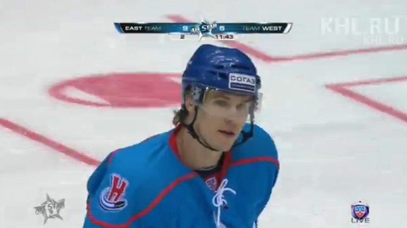 Jori Lehtere pēc soda metiena realizācijas
Foto: no KHL video