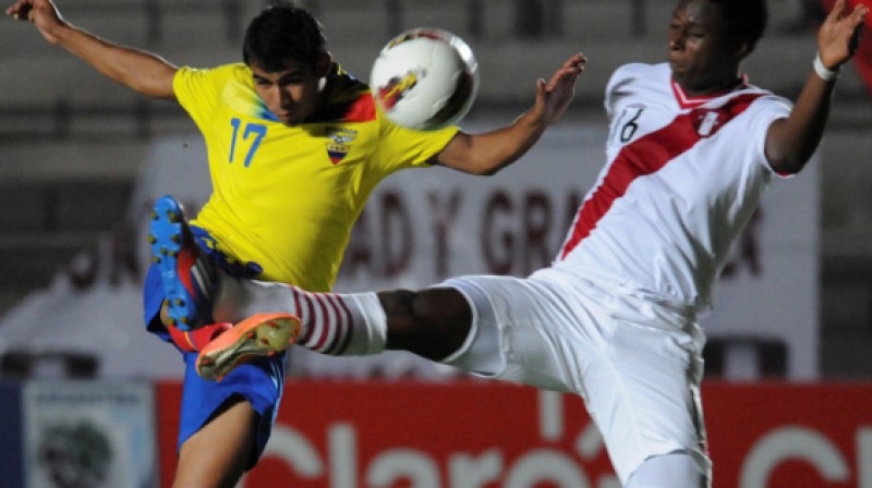 Makss Barioss (pa labi) U20 mačā pret Ekvadoru
Foto: AP / Scanpix