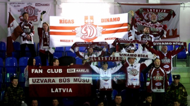 "Dinamo" fani Ņižņijnovgorodas arēnā
Foto: hctorpedo.ru