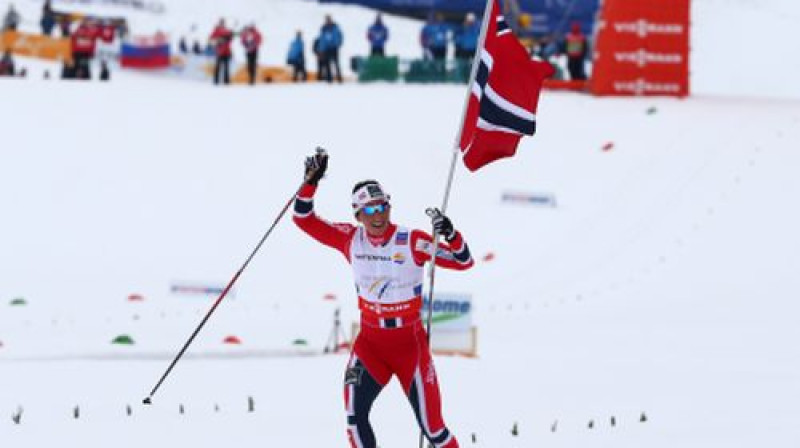 Marita Bjergena finišē lepnā vientulībā
Foto:AP/Scanpix