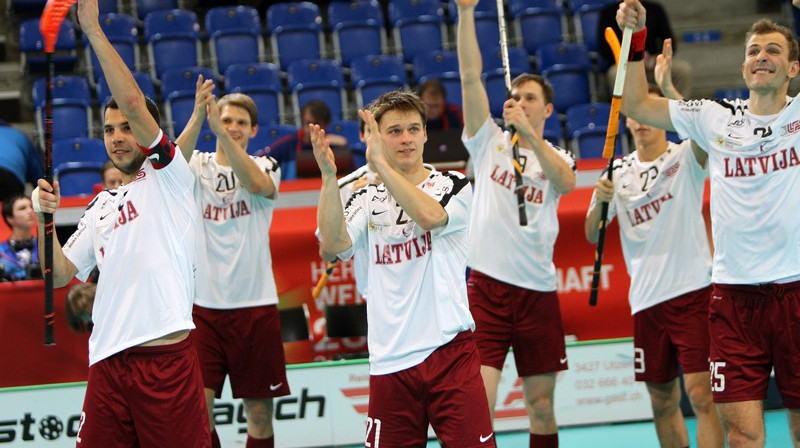 Latvijas vīriešu izlase 2012. gada pasaules čempionātā Šveicē
Foto: Ritvars Raits