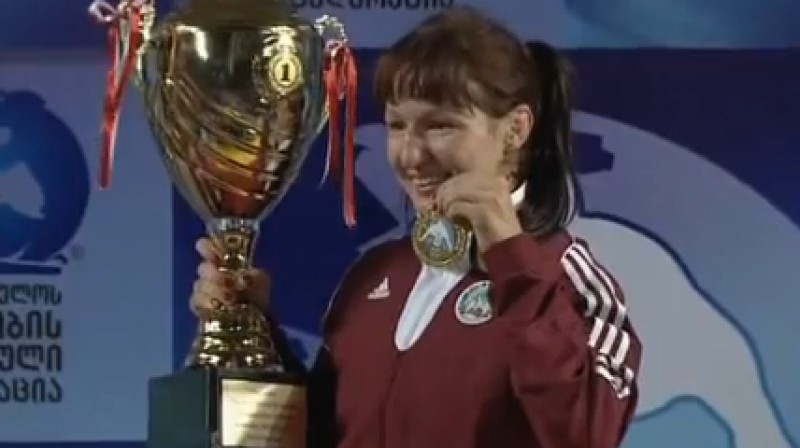 Anastasija Grigorjeva apbalvošanas ceremonijā
Foto: no "naucha85" video