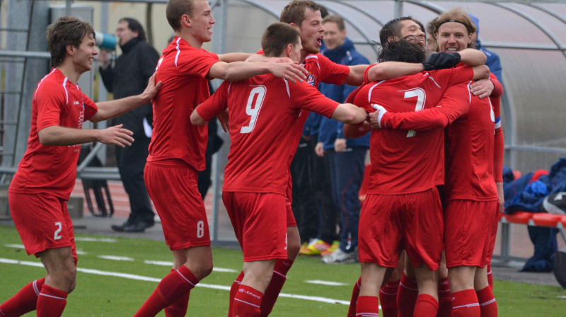 "Skonto" futbolisti līksmo
Foto: M.Jankovskis (Sportacentrs.com)