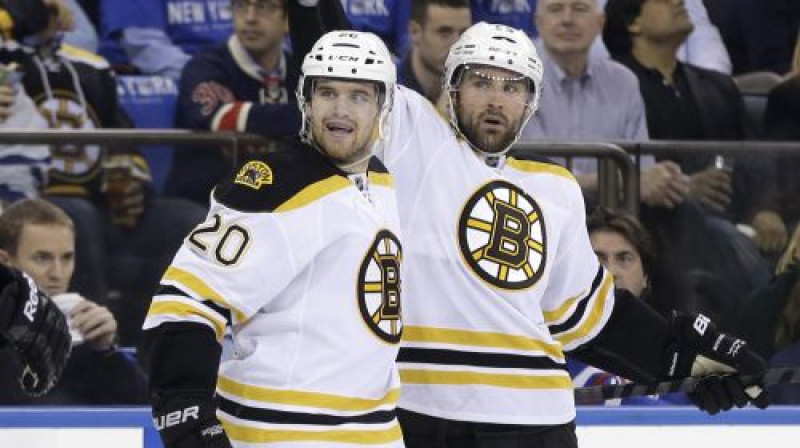 Abi vārtu guvēji "Bruins" rindās - Daniels Paijē un Džonijs Boičaks
Foto:AP/Scanpix