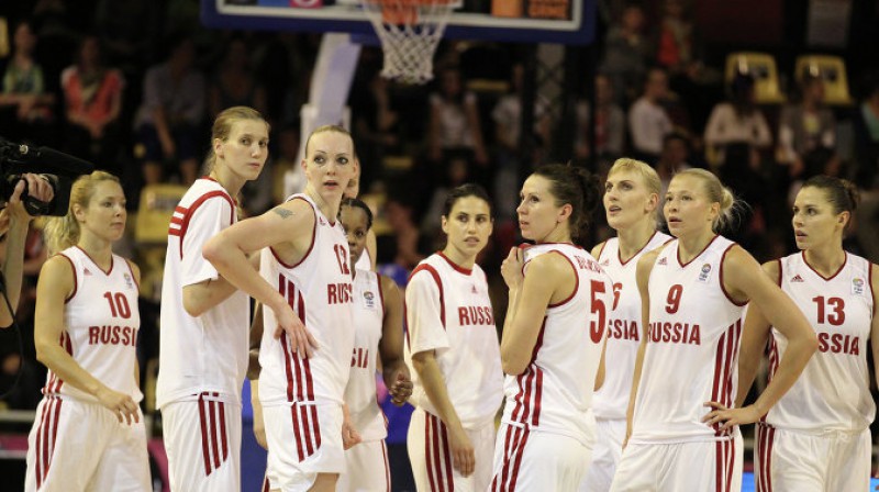 Krievijas izlases basketbolistes pēc pēdējā mača
Foto: rsport.ru