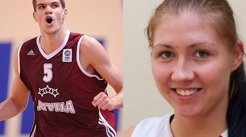 U20 vīriešu izlases uzbrucējs Ojārs Siliņš un U20 sieviešu izlases kapteine Guna Lagzdiņa
Foto: FIBA Europe/Basket.lv