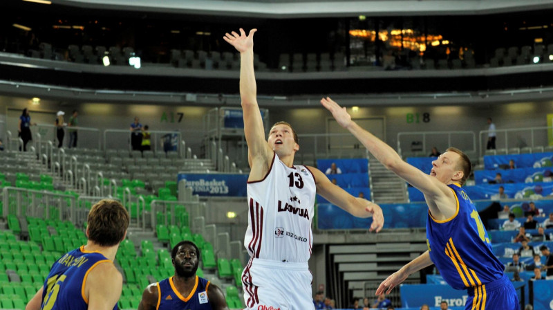 Jānis Strēlnieks cīņā pret Ukrainu
Foto: www.fibaeurope.com