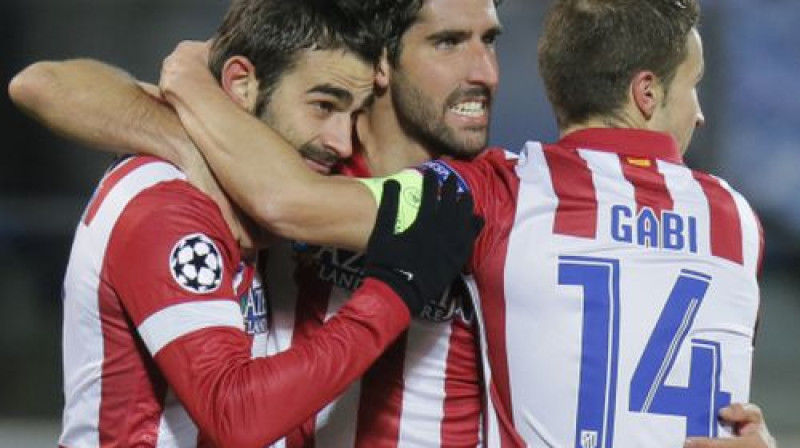 "Atletico" spēlētāji pēc vārtu guvuma
Foto: AP/Scanpix