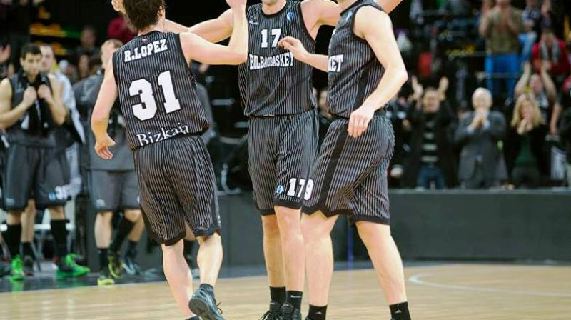 Dairis Bertāns, Rauls Lopezs un Aksels Ervels
Foto: ''Bilbao Basket''