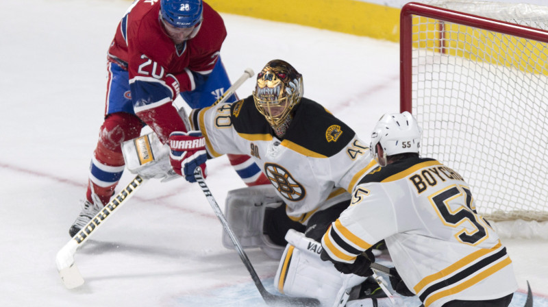 Tūka Rasks izcīnīja trešo uzvaru pret "Canadiens" savā karjerā 
Foto: AP/Scanpix