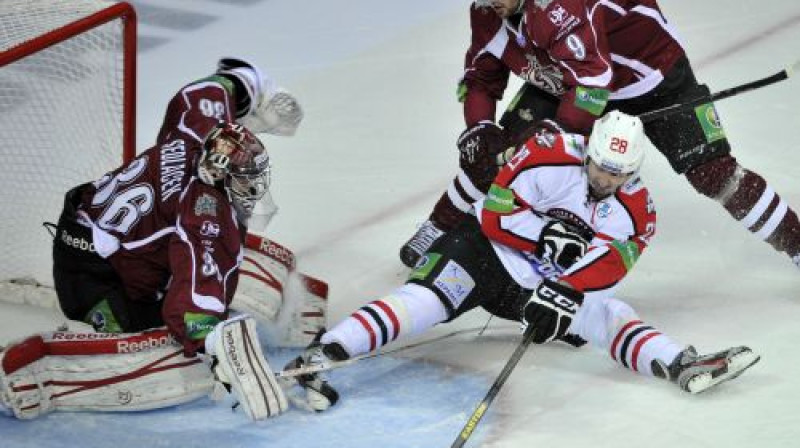 Jakubs Sedlāčeks un "Dinamo" aizsargi savus vārtus sargāja visiem spēkiem
Foto:F64/Romāns Kokšarovs