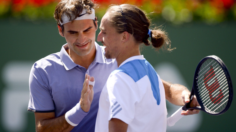 Aleksandram Dolgopolovam neizdevās kļūt par sesto tenisistu, kurš vienā turnīrā uzveicis gan Rafaelu Nadalu, gan Rodžeru Federeru
Foto: AP/Scanpix