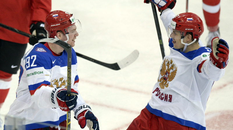 Jevgēņijs Kuzņecovs un Sergejs Širokovs
Foto: AFP/Scanpix