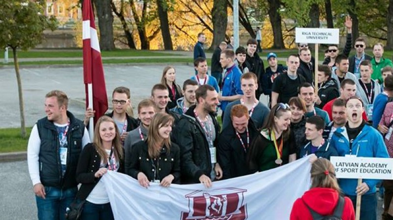 LSPA komanda Baltijas jūras valstu studentu sporta spēļu (SELL) atklāšanā 
Foto: sell2014.eu