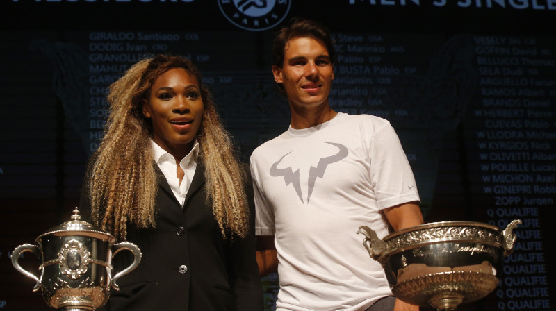 Serēna Viljamsa un Rafaels Nadals "French Open" izlozē
Foto: AP/Scanpix
