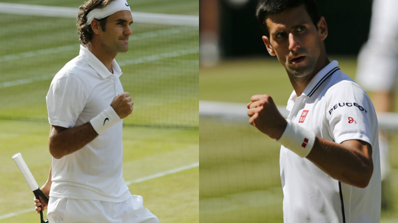 Rodžers Federers un Novaks Džokovičs
Foto: AFP/Scanpix
