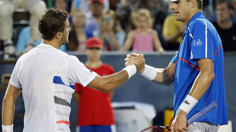 Stīvs Džonsons un Džons Isners
Foto: USA Today Sports/Scanpix