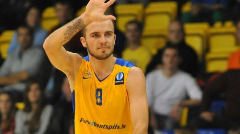 Dāvis Lejasmeiers un BK "Ventspils": jaunā gada pirmā spēle ar BK "Jelgava".
Foto: BKventspils.lv