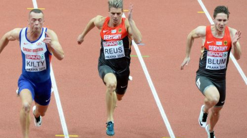 Ričards Kiltijs 60m sprintā apsteidz Vācijas sportistus
Foto: AFP/Scanpix