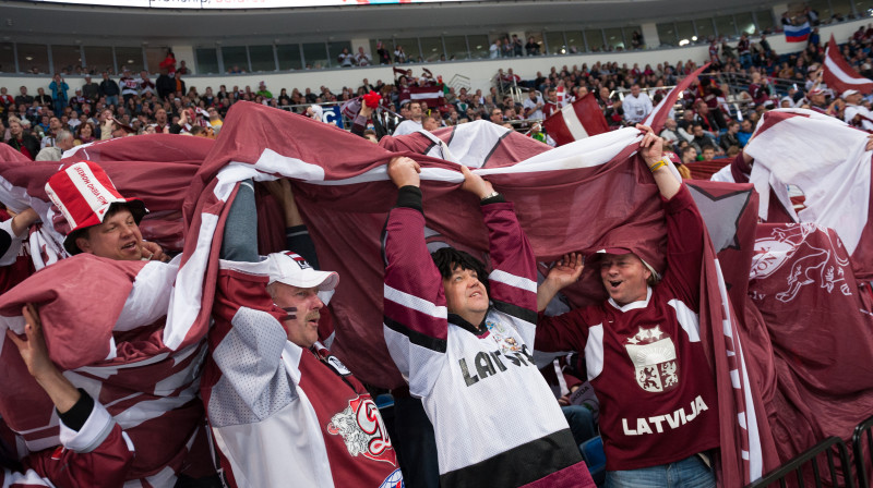 Latvijas fani pasaules čempionātā Minskā (2014)
Foto: Vladislavs Proškins, F64