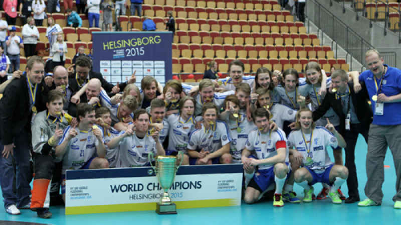 Somijas juniori - pasaules čempioni
Foto: Ritvars Raits, floorball.lv
