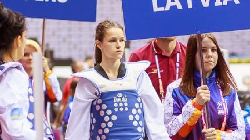 Inese Tarvida pasaules čempionātā
Foto: Evgeniy Sheryagin, worldtaekwondo2015.com