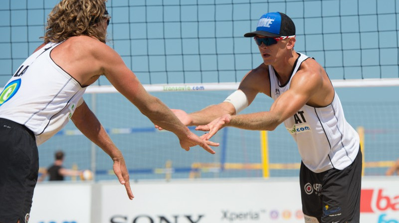 Aleksandrs Samoilovs un Jānis Šmēdiņš
Foto: FIVB