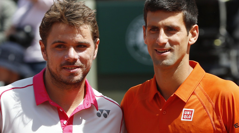 Stens Vavrinka un Novaks Džokovičs "French Open" finālā
Foto: Reuters/Scanpix