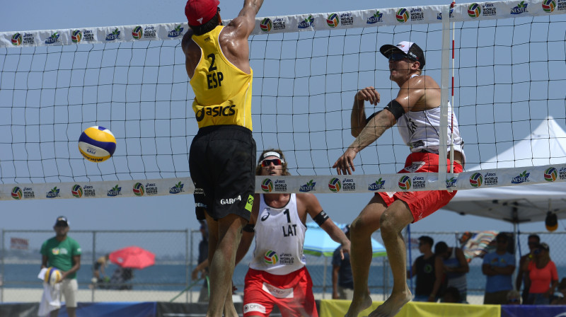 Jānis Šmēdiņš uzbrukumā
Foto: FIVB